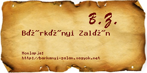 Bárkányi Zalán névjegykártya