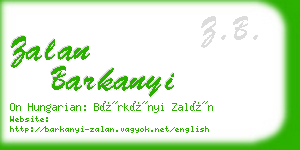 zalan barkanyi business card